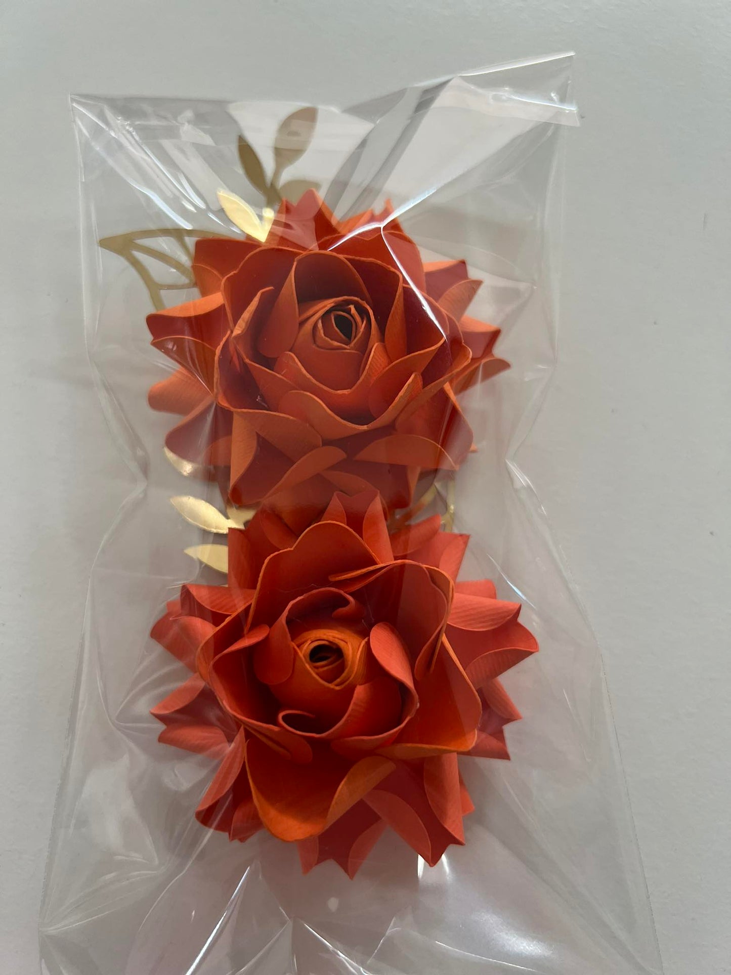 topo de bolo flores 2 unidade cor de laranja